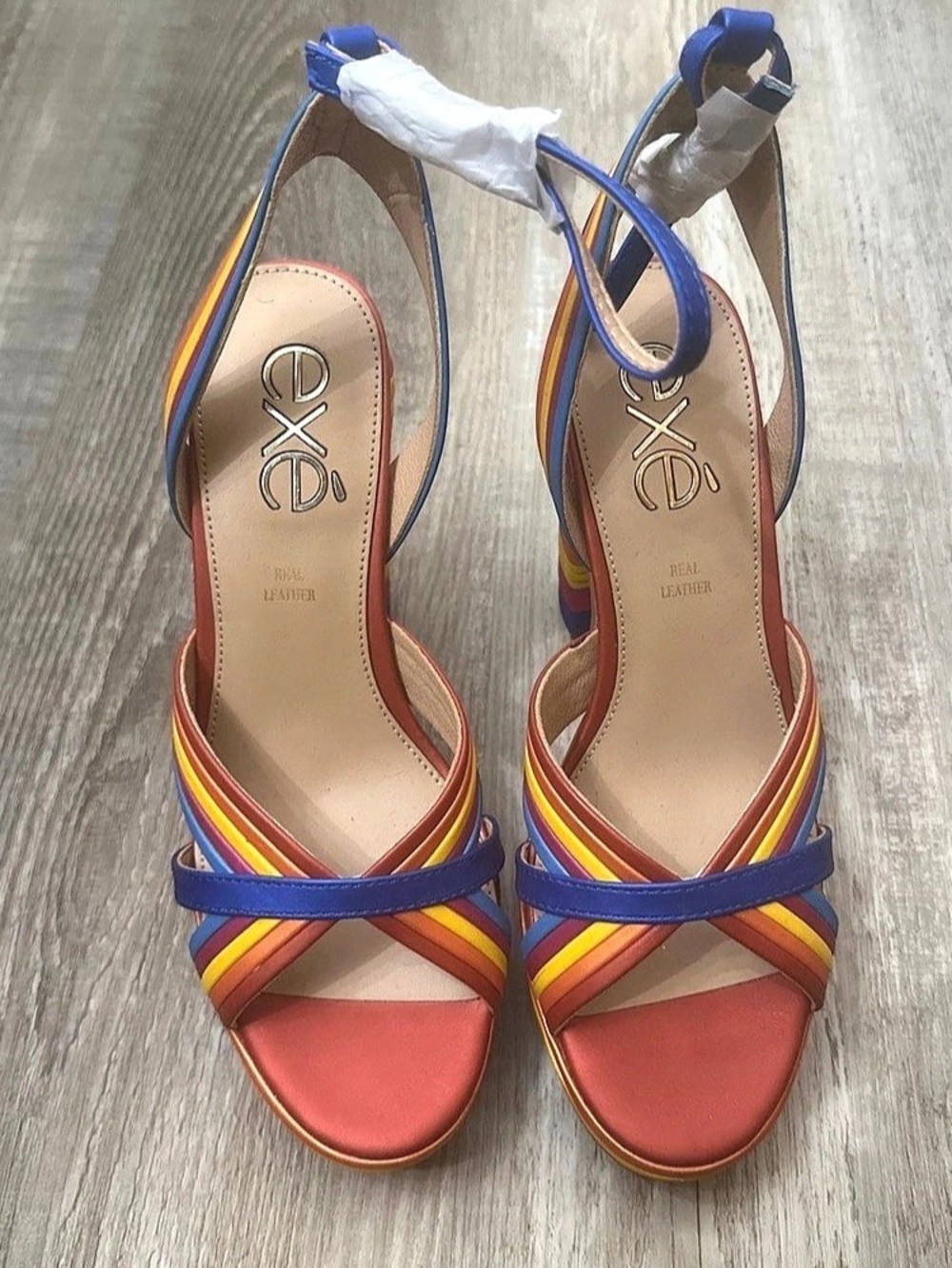 exé Multicolor Strappy Platform Heels Like New